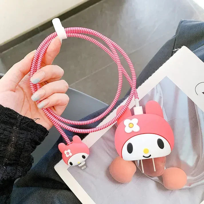 Iphone Charger Case Cover - Cute Baby - 4 Piece Set (With Wire Protector)