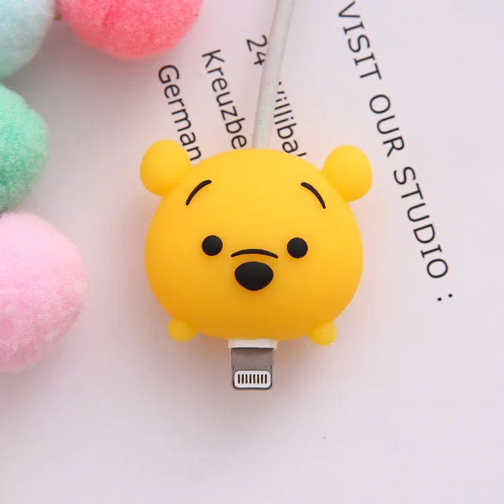 Iphone Charger Case Cover - Winnie The Pooh - 4 Piece Set (With Wire Protector)